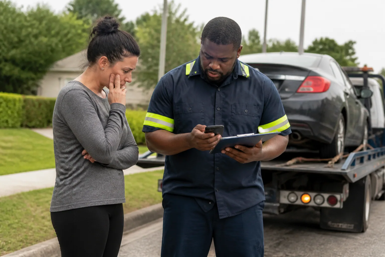 Dispatcher giving a clear towing quote before dispatch