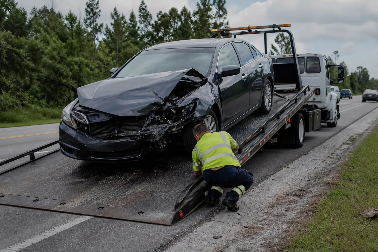 Equipment and capability used for accident recovery towing in Clermont