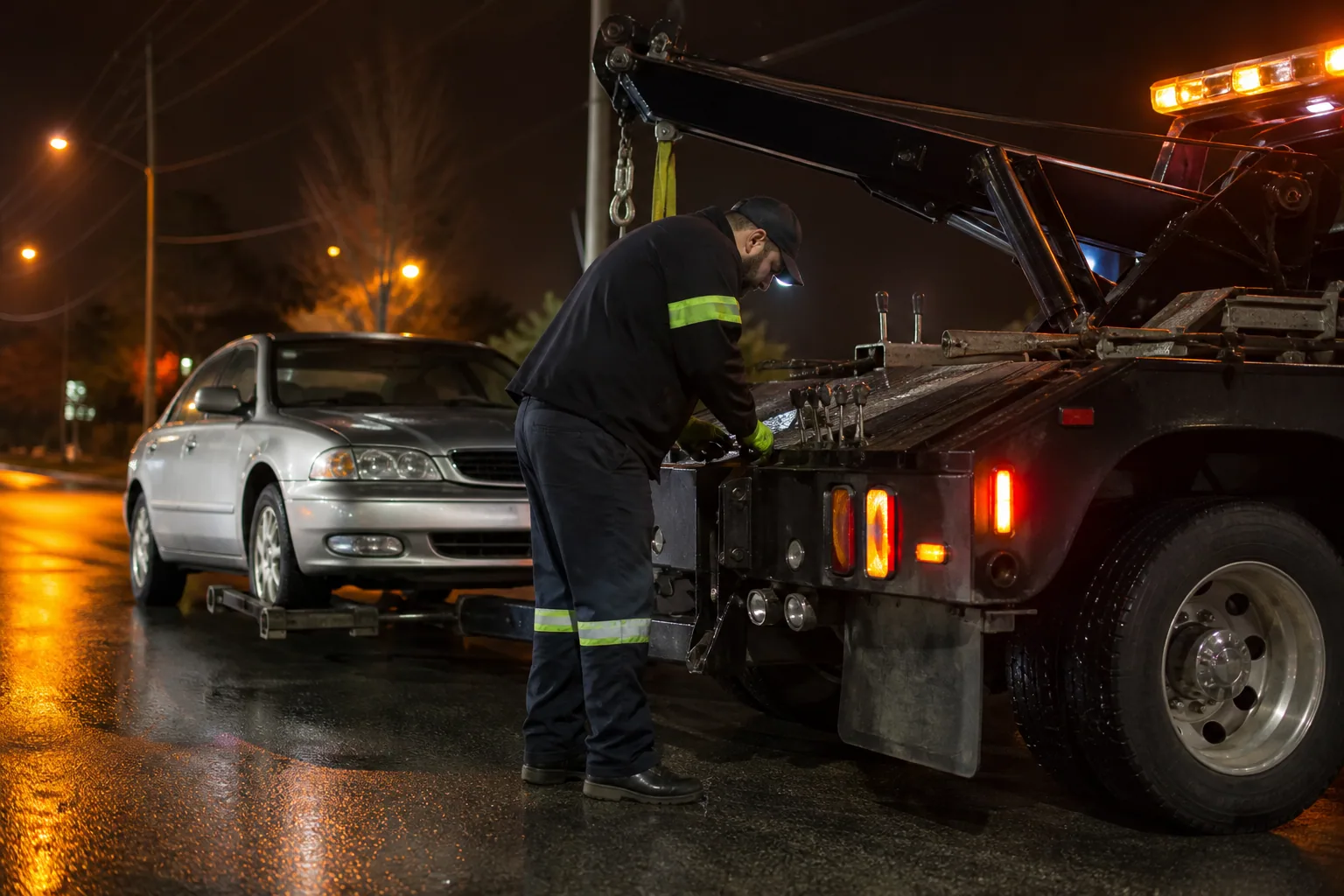 Professional emergency towing (24/7) underway in Clermont, Florida