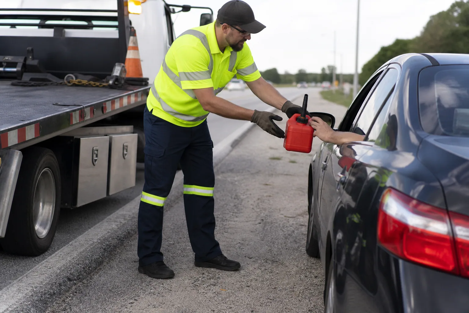 Careful equipment setup for damage-free fuel delivery service